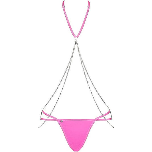 Chainty Bra And Panty Set Pink by Obsessive - Bras and Bra Sets