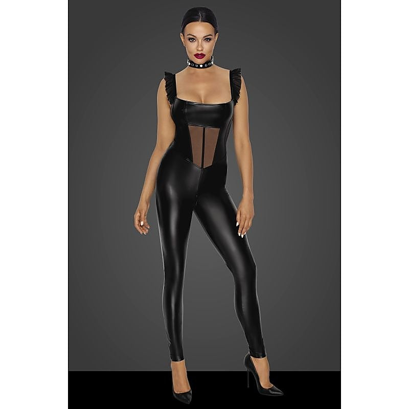 Power Wetlook Overall Women Dress by Noir Handmade - Her Fetish