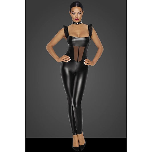 Power Wetlook Overall Women Dress by Noir Handmade - Her Fetish