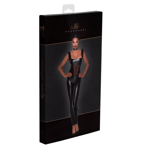 Power Wetlook Overall w/ Tulle Panel Her Fetish - Her Fetish