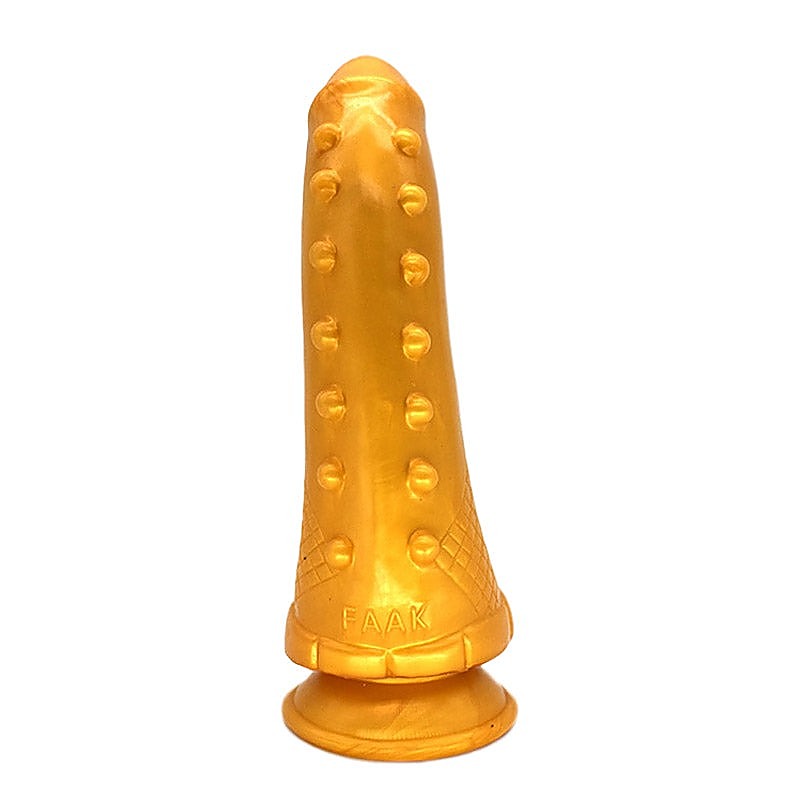 FAAK Hunchback Penis Shape Dildo Gold 24cm Curved Design - Realistic Dildos