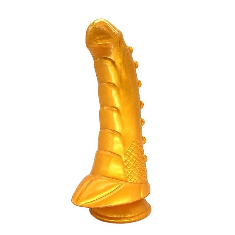 FAAK Hunchback Penis Shape Dildo Gold 24cm Curved Design - Realistic Dildos