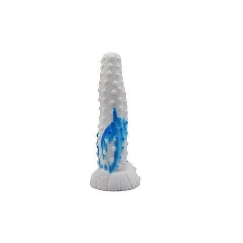 FAAK Tiger Silicone Dildo Blue White with Textured Studs for Penetration - Anal Dildos