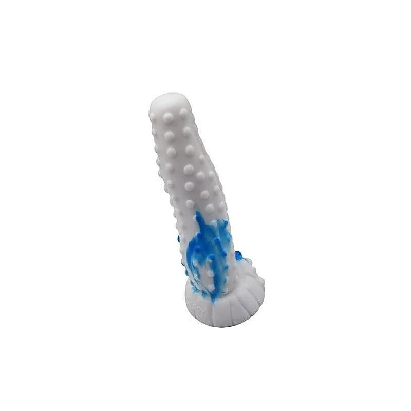 FAAK Tiger Silicone Dildo Blue White with Textured Studs for Penetration - Anal Dildos