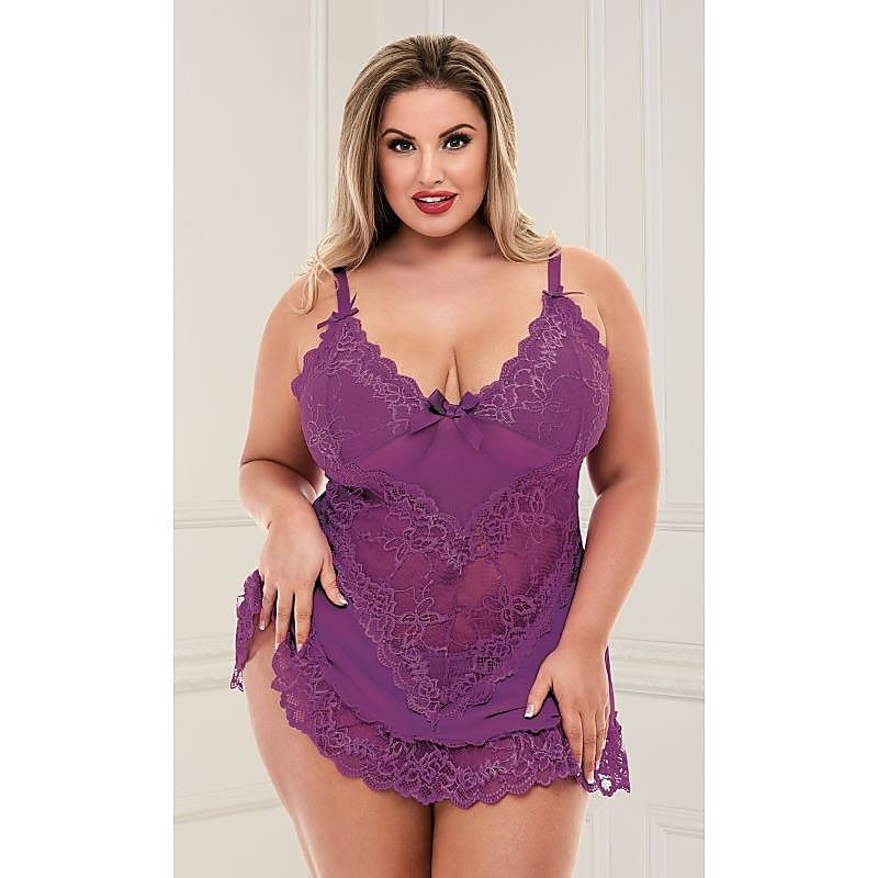 Mini Lace Sexy Womens Chemise by Baci Lingerie - Babydolls and Chemises