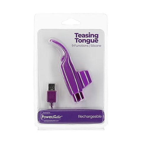 BMS Factory Power Bullet Teasing Tongue Vibrator with Rechargeable Bullet - Finger and Tongue Vibrators