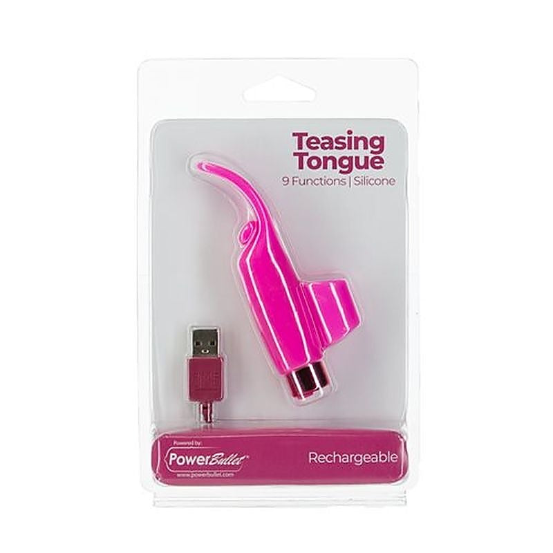 BMS Factory Power Bullet Teasing Tongue Vibrator with Rechargeable Bullet - Finger and Tongue Vibrators