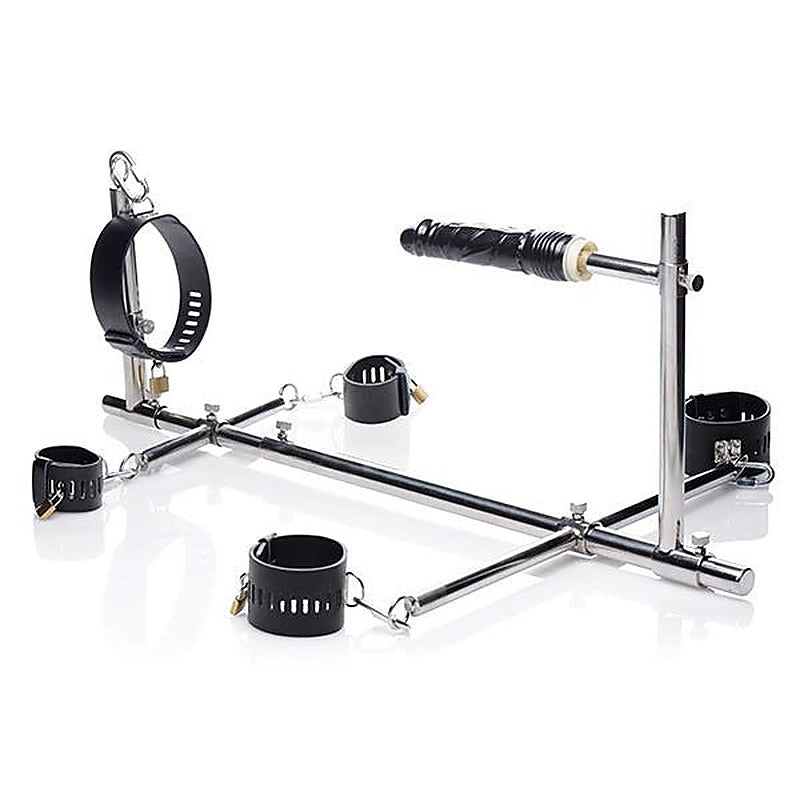 Imprisoned Metal Stockade with Dildo by XR Brands - Sex Furniture