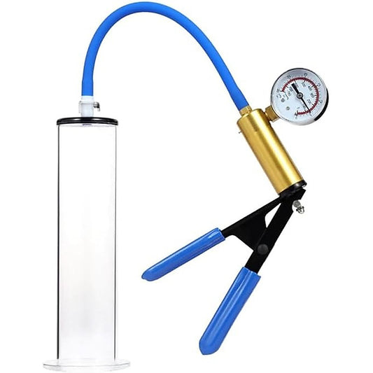 LuxaMax Brass Handle Penis Pump Set by Shots Toys - Penis Pumps And Stretchers
