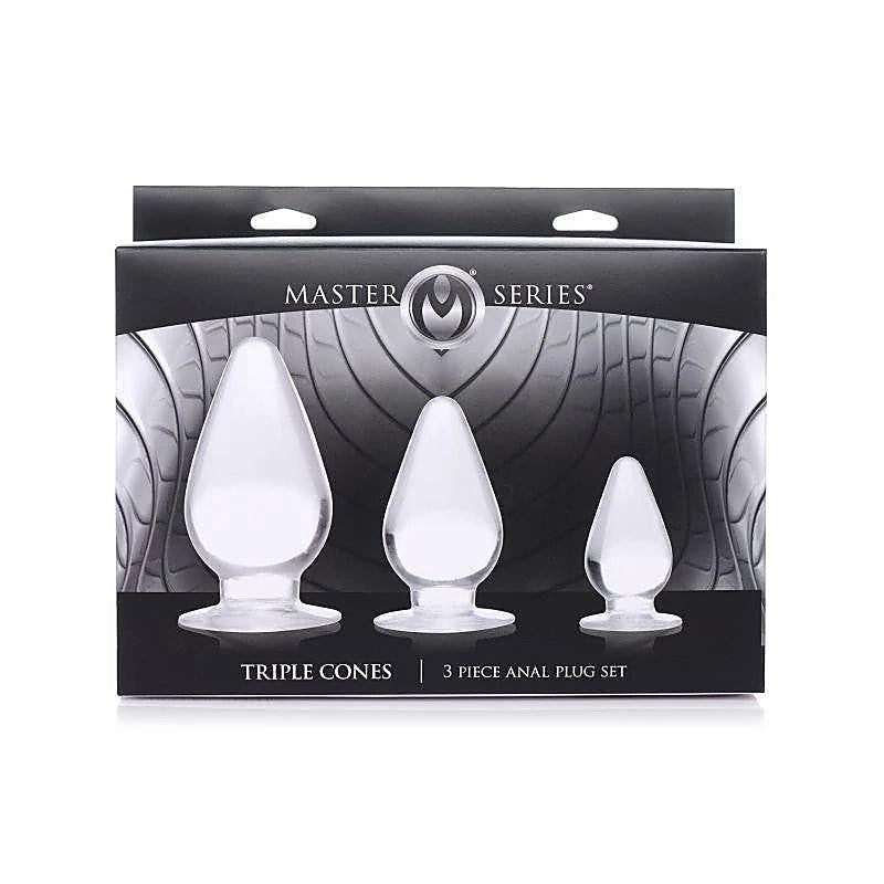 Premium Triple Cones Anal Plug Set by XR Brands - Butt Plugs