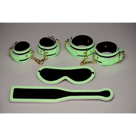 Kink In the Dark Glowing Bondage Set Fluro by XR Brands - Bondage Kits