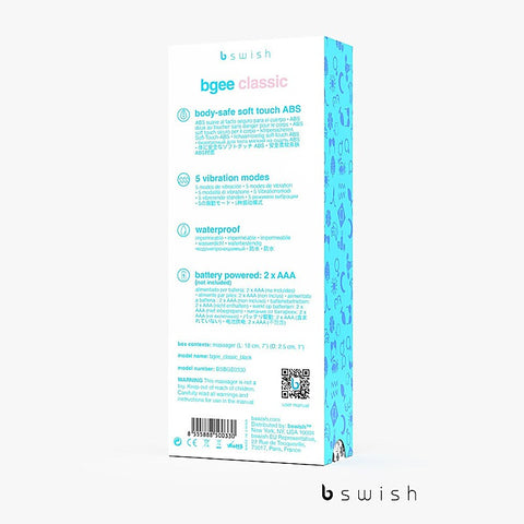 B Swish Bgee Classic Waterproof G Spot Vibrator with Angled Tip Design - G-Spot Vibrators