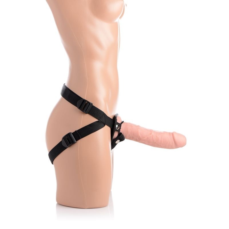 Brazen 8" Silicone Dildo w/ Harness by XR Brands - Strap On Sextoys
