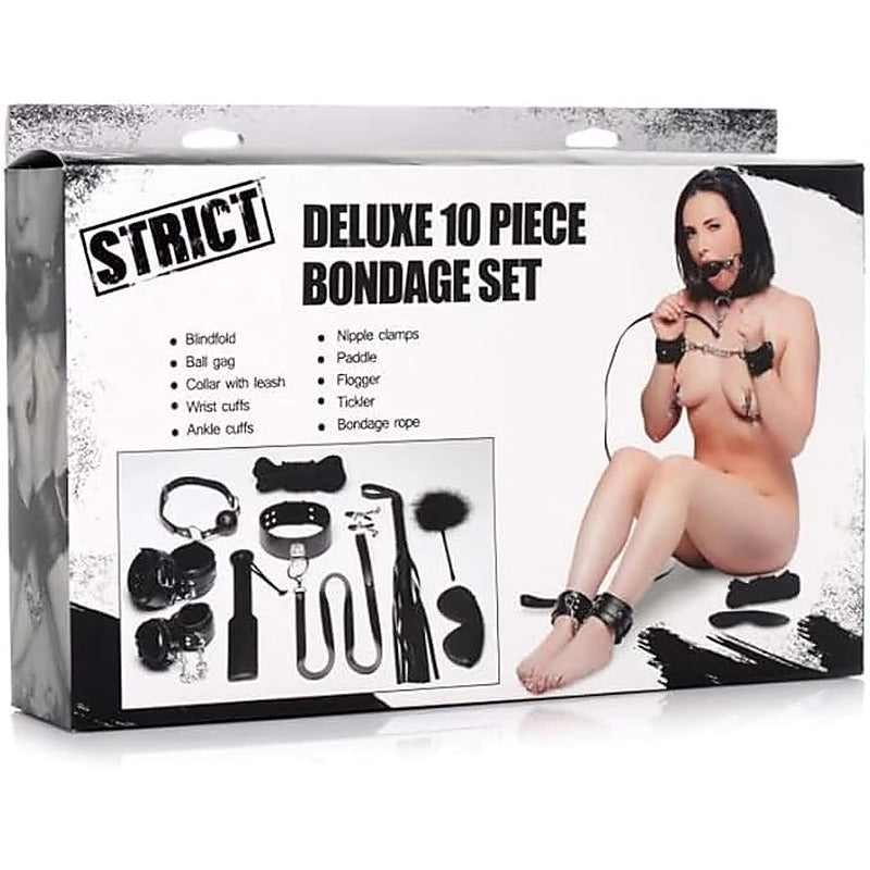 Strict Deluxe Bondage Set 10 Piece by XR Brands - Bondage Kits