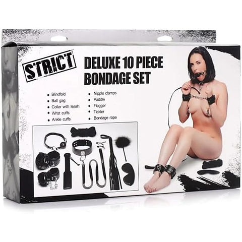Strict Deluxe Bondage Set 10 Piece by XR Brands - Bondage Kits
