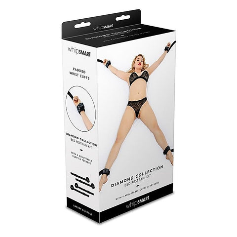 Whip Smart Diamond BDSM Play Bed Restraints by Xgen Products - Cuffs And Restraints