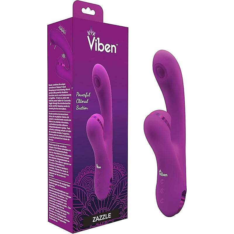 Dazzle Rechargeable Thumping Rabbit Vibrator by Viben - Rabbit Vibrators