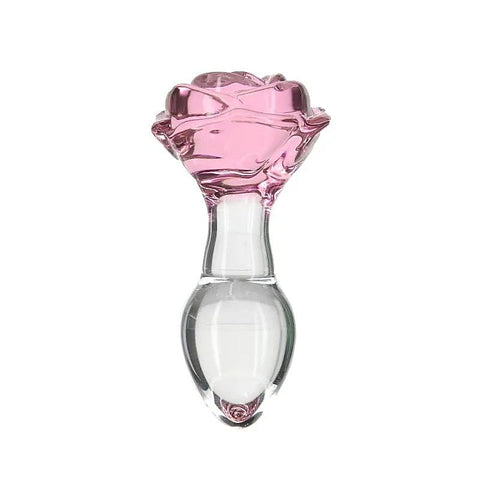 Pillow Talk Rosy Luxurious Glass Anal Plug by BMS Factory - Butt Plugs
