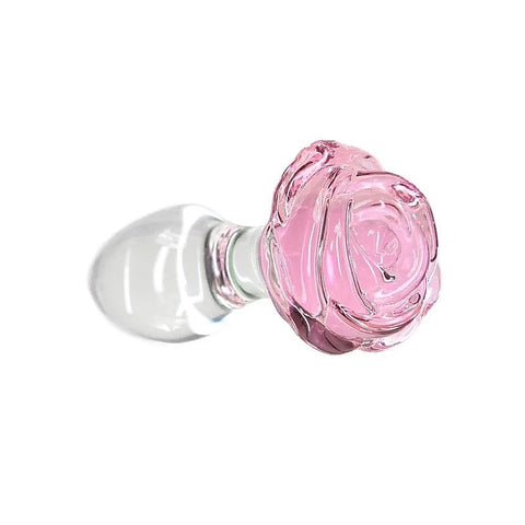 Pillow Talk Rosy Luxurious Glass Anal Plug by BMS Factory - Butt Plugs