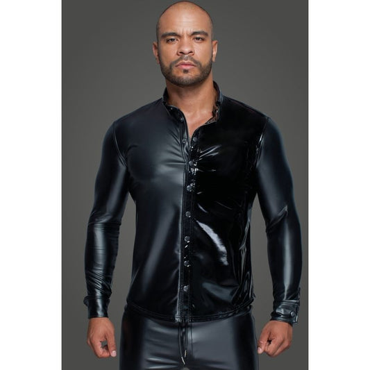 Powerwetlook PVC Sleeved Shirt w Button Placket His Fetish - His Fetish