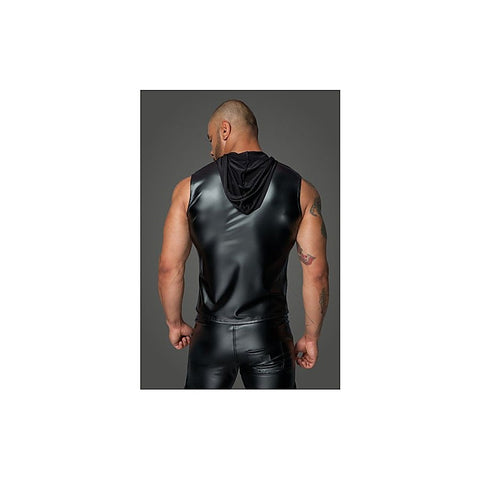 Powerwetlook Sleeveless Hooded Men's Shirt by Noir Handmade - His Fetish