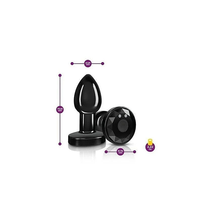 Cheeky Charms Gunmetal Vibrating Metal Butt Plug by Viben - Butt Plugs