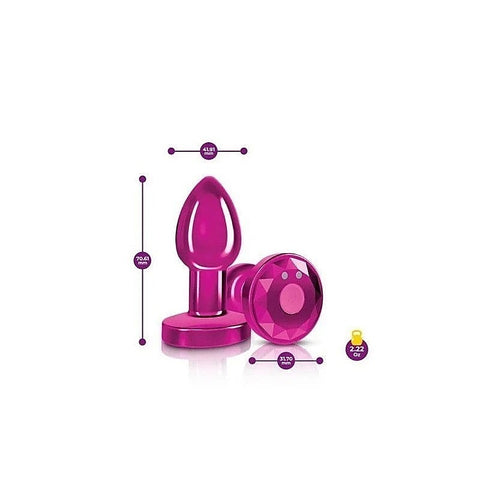 Cheeky Charms Pink Vibrating Metal Butt Plug by Viben - Butt Plugs
