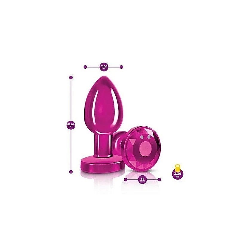 Cheeky Charms Pink Vibrating Metal Butt Plug by Viben - Butt Plugs