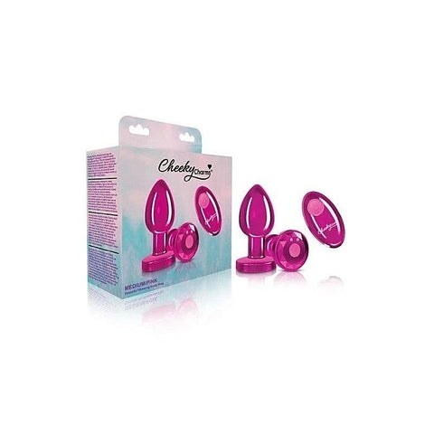 Cheeky Charms Pink Vibrating Metal Butt Plug by Viben - Butt Plugs
