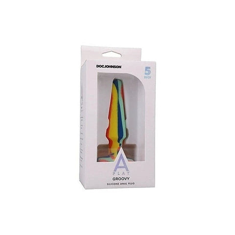 Doc Johnson A Play Groovy Silicone Anal Plug 5 Inch Sunrise Health Grade Silicone - Butt Plugs