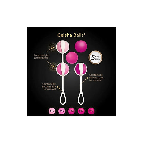 Gvibe Geisha Love Balls 3 Sugar Pink Progressive Pelvic Floor Training - Love Eggs and Kegel Exercisers