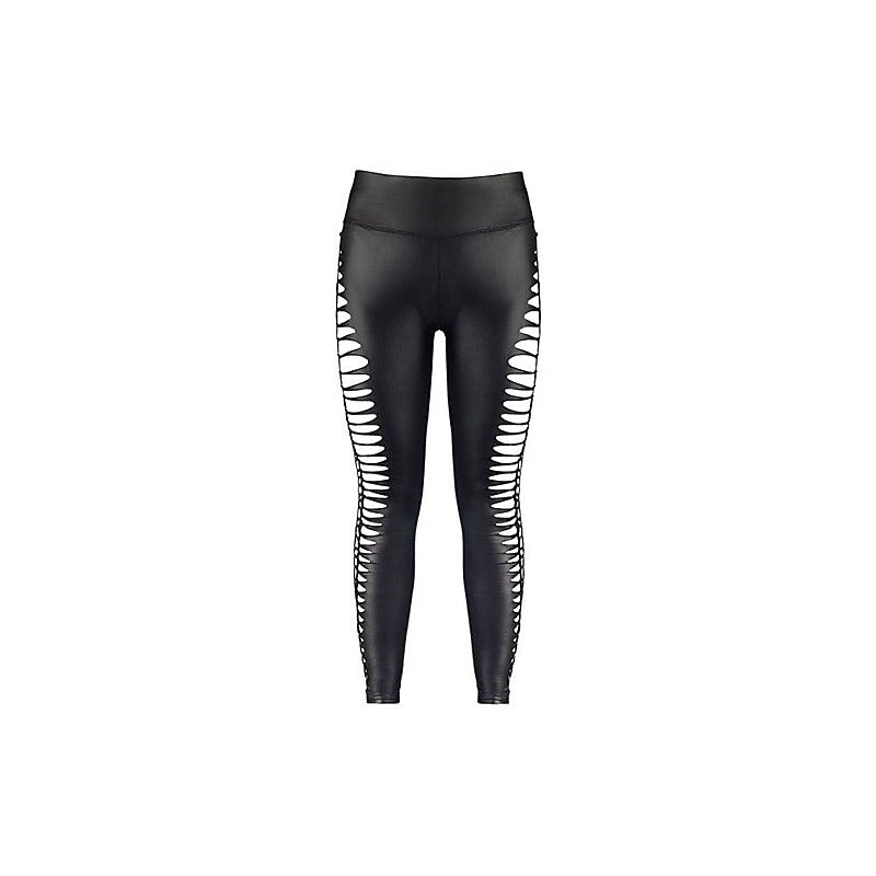 Axami Lingerie Stretch Wetlook Cut Out Leggings Black Premium European Design - Her Fetish