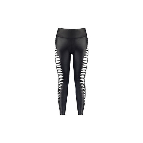 Axami Lingerie Stretch Wetlook Cut Out Leggings Black Premium European Design - Her Fetish