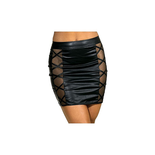 Stretch Wetlook Mesh Criss Cross Women Skirt - Her Fetish