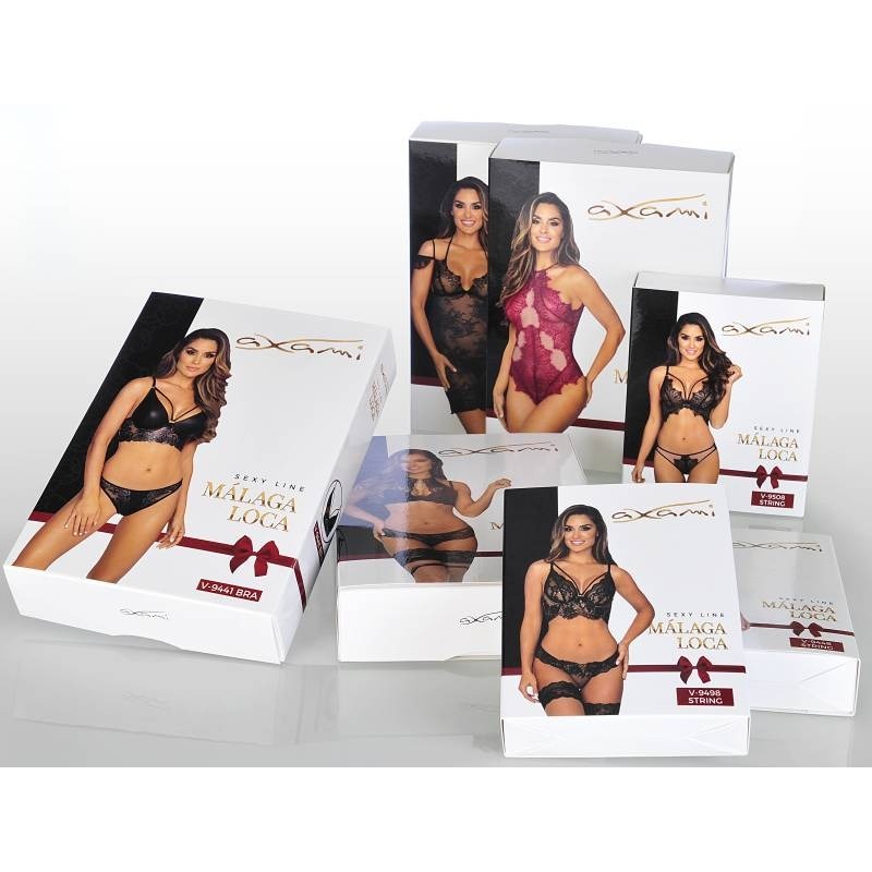 Microfiber and Lace G-String with Studs by Axami Lingerie - G-Strings, Panties and Shorts