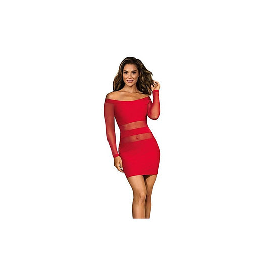 Off The Shoulder Mesh Panel Women Sexy Dress - Skirts And Club Wear