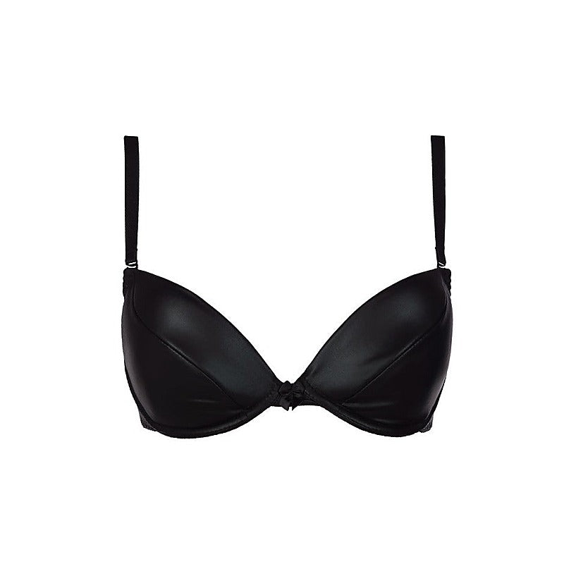 Axami Lingerie Sexy and Daring Stretch Wetlook Bra Black Push Up Design - Her Fetish