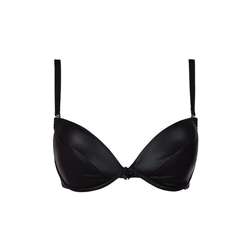 Axami Lingerie Sexy and Daring Stretch Wetlook Bra Black Push Up Design - Her Fetish