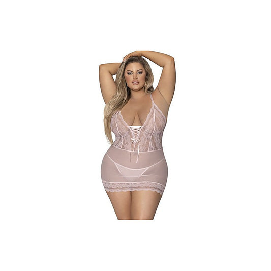 Exposed Lingerie Lace Chemise and G-String by Magic Silk - BabyDolls And Chemises