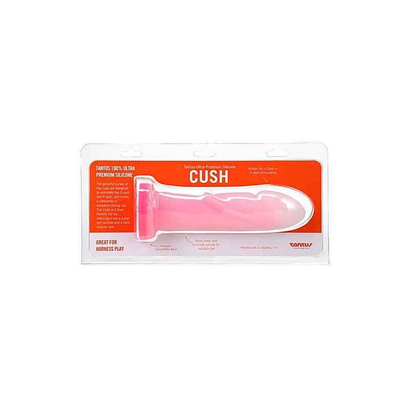 Tantus Cush Dual Density Realistic Dildo Rose Quartz Curved G Spot - Realistic Dildos