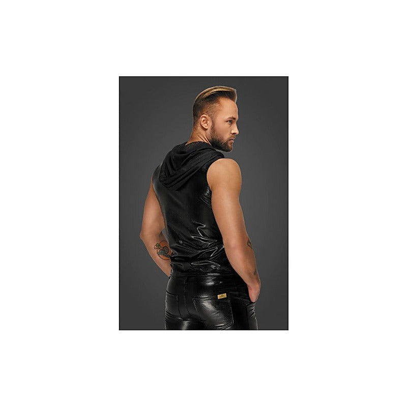 Snake Wetlook Sleeveless Zip-up Top by Noir Handmade - His Fetish