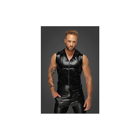 Snake Wetlook Sleeveless Zip-up Top by Noir Handmade - His Fetish