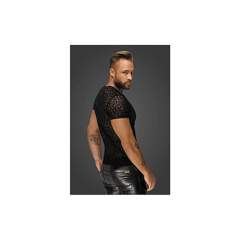 Leopard Flock V-Neck Fetish Wear Mens T-Shirt - His Fetish