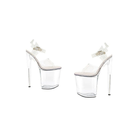 8 Inch Platform Sandal Clear by Ellie Shoes - Womens Footwear