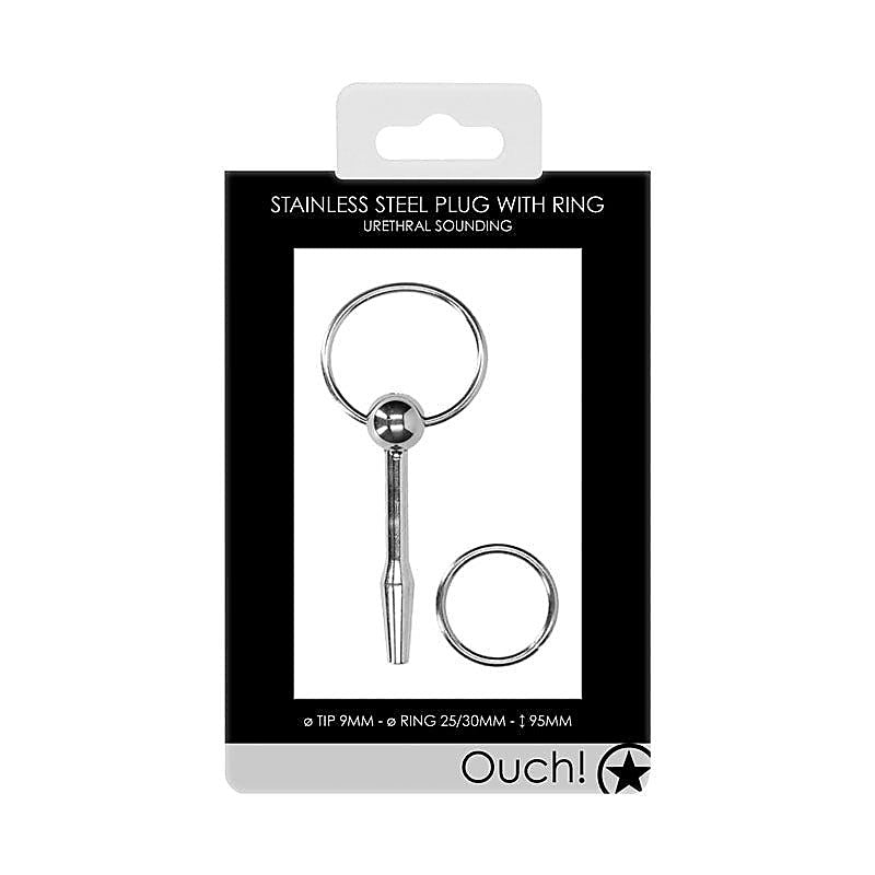 OUCH! Urethral Sounding Metal Plug by Shots Toys - Penis Plugs