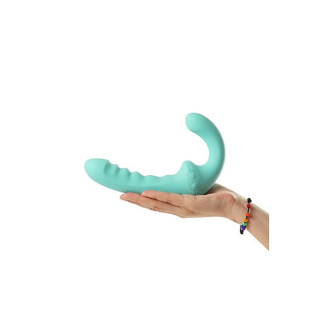 VibraTwin Remote Control Rechargeable Strap On by Arosum - Strap On Sextoys