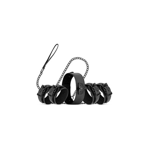 Bedroom Fantasies Total BDSM Restraint Complete Set Black Complete Control - Cuffs And Restraints