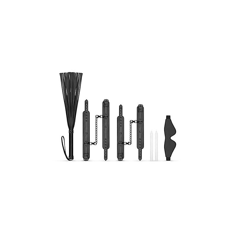 Bedroom Fantasies Kinky Bondage Set 5 Piece Black Complete BDSM Kit - Bondage Kits