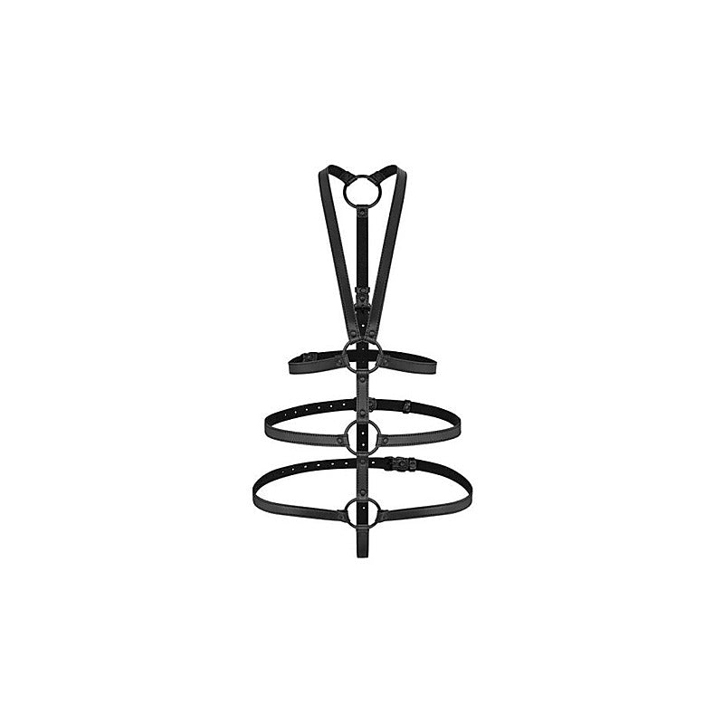 Bedroom Fantasies Vera Bondage Play Harness Black - Cuffs And Restraints