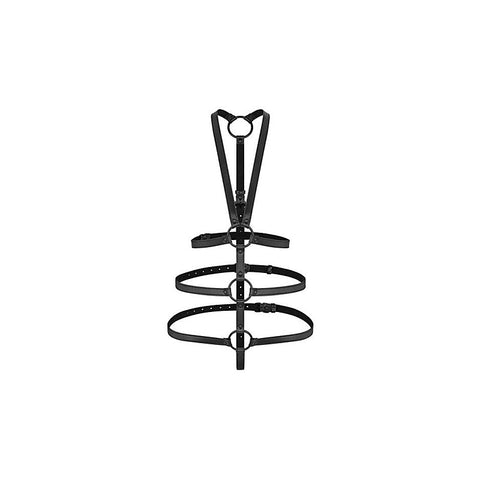 Bedroom Fantasies Vera Bondage Play Harness Black - Cuffs And Restraints
